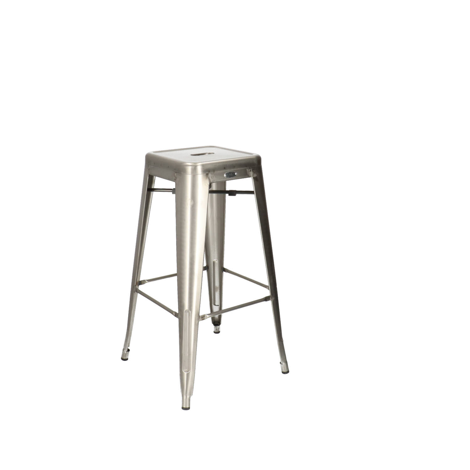 DL FACTORY Silver industrial Metal indoor bar stool